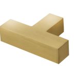 Frelan Trafalgar T Bar Square Cupboard Knobs Satin Brass