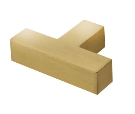 Frelan Trafalgar T Bar Square Cupboard Knobs Satin Brass