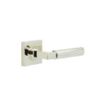 Westminster Door Handles Square Plain Polished Nickel