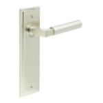 Westminster Door Handle Latch Backplate Satin Nickel
