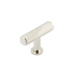 Piccadilly Knurled T Bar Cupboard Knobs Polished Nickel