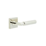 Frelan Piccadilly Door Handle on Square Plain Rose Polished Nickel