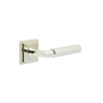 Frelan Piccadilly Door Handle on Square Stepped Rose Polished Nickel