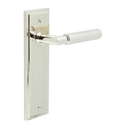 Frelan Piccadilly Door Handle Latch Backplate Polished Nickel
