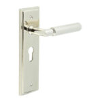 Frelan Piccadilly Door Handle Euro Backplate Polished Nickel