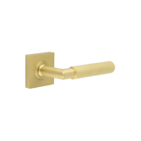 Frelan Piccadilly Door Handle on Square Plain Rose Satin Brass