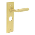 Frelan Piccadilly Door Handle Bathroom Backplate Satin Brass