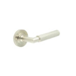 Frelan Piccadilly Door Handle on Plain Rose Satin Nickel