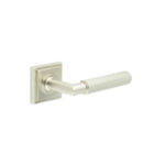 Frelan Piccadilly Door Handle on Square Stepped Satin Nickel