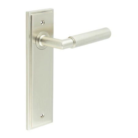 Frelan Piccadilly Door Handle Latch Backplate Satin Nickel