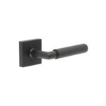 Frelan Piccadilly Door Handle on Square Plain Rose Black