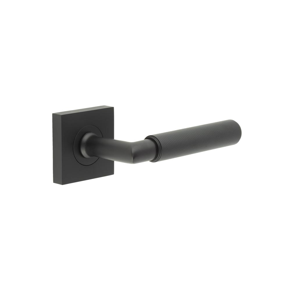 bur40kit331.jpg Frelan Piccadilly Door Handle on Square Plain Rose Black - Image 1