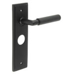 Frelan Piccadilly Door Handle Bathroom Backplate Matt Black