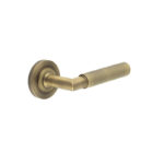 Frelan Piccadilly Door Handle on Reeded Rose Antique Brass