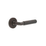 Frelan Piccadilly Door Handle on Stepped Rose Dark Bronze