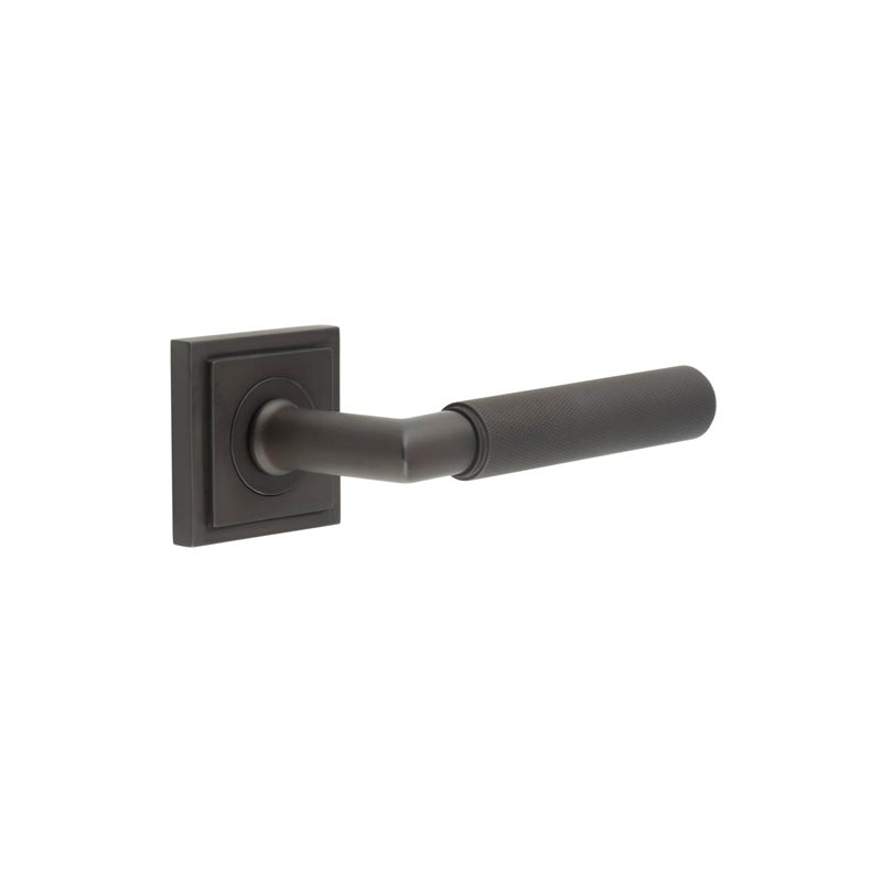 bur40kit85.jpg Frelan Piccadilly Door Handle on Square Stepped Rose Dark Bronze - Image 1