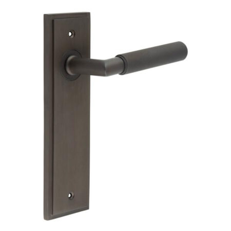 Frelan Piccadilly Door Handle Latch Backplate Dark Bronze