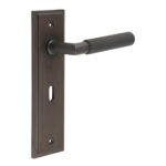 Frelan Piccadilly Door Handle Lock Backplate Dark Bronze
