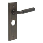 Frelan Piccadilly Door Handle Bathroom Backplate Dark Bronze