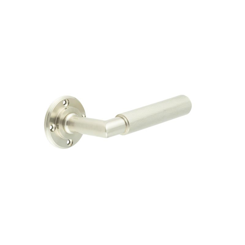 bur40sn.jpg Frelan Piccadilly Door Handle Satin Nickel - Roses Sold Separately - Image 1