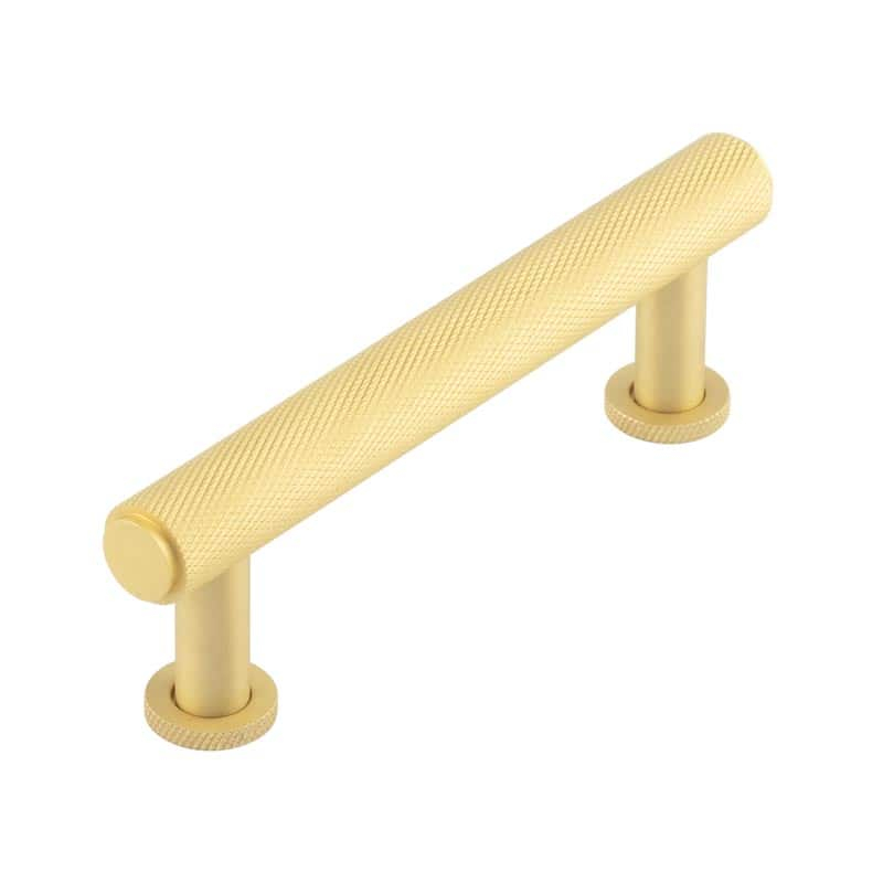 bur410sb.jpg Frelan Burlington Piccadilly Knurled Cabinet Handles 96mm Satin Brass - Image 1