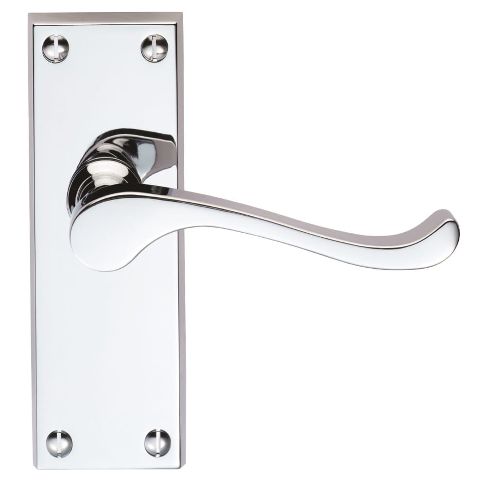 CBS55CP 001 Victorian Scroll Lever on Short Latch Backplate (DL55CP) - Image 1