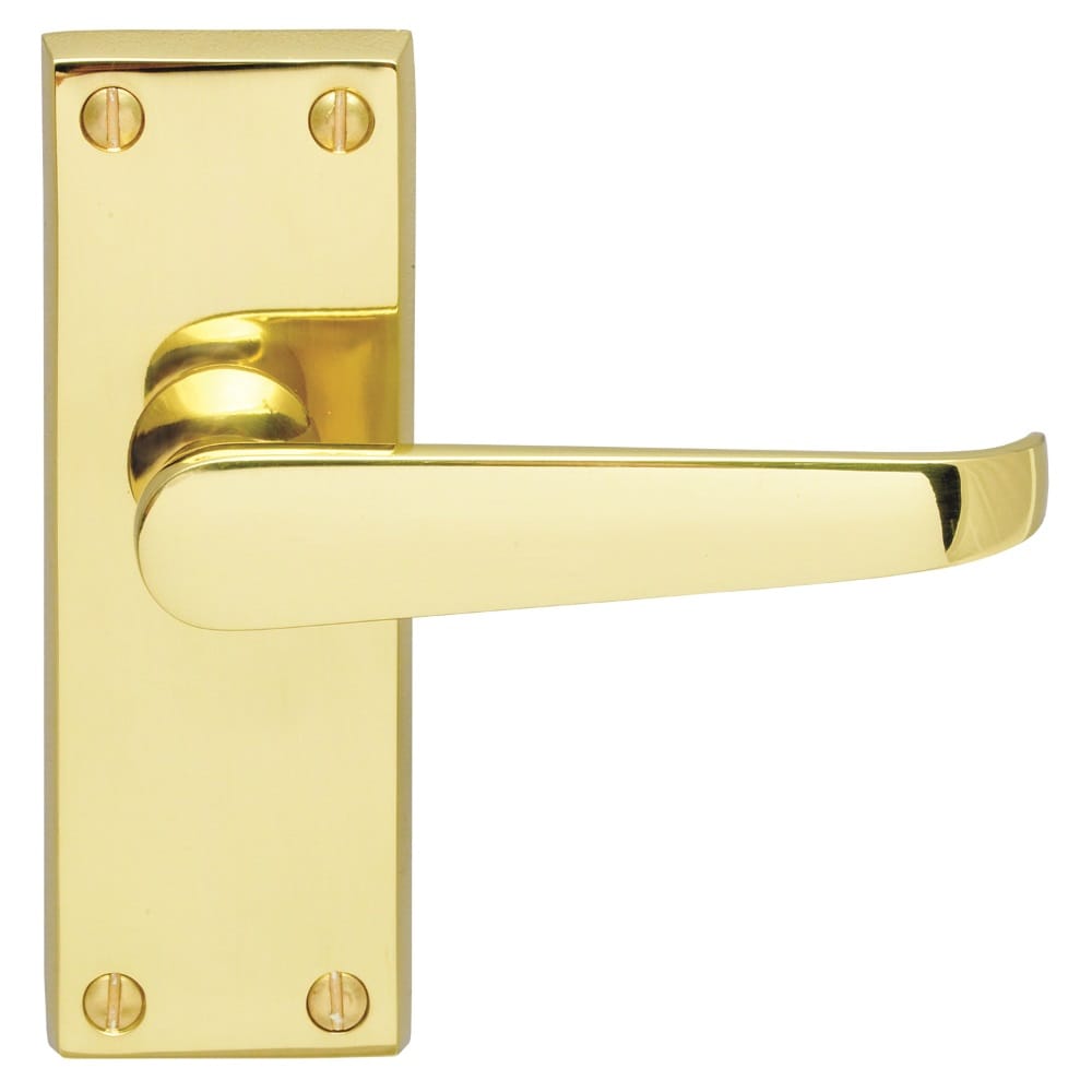 cbv31_1.jpg Carlisle Brass Victorian Lever on Backplate - Latch - Polished Brass - Image 1