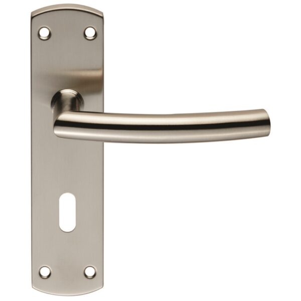 Steelworx Residential Arched Lever on Lock Backplate (CSLP1167P/SSS)