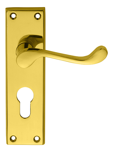 Victorian Scroll Lever on Euro Lock Backplate (DL54Y)
