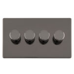 Eurolite Concealed 3mm 4 Gang Led Push On Off 2Way Dimmer - Black Nickel Eurolite Concealed 3mm 4 Gang Led Push On Off 2Way Dimmer - Black Nickel (ECBN4DLED)