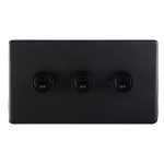 Eurolite 3 Gang 10Amp 2Way Toggle Switch - Matt Black Eurolite 3 Gang 10Amp 2Way Toggle Switch - Matt Black (ECMBT3SW)