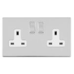 Eurolite Concealed 3mm 2 Gang 13Amp Dp Switched Socket - Polished Chrome Eurolite Concealed 3mm 2 Gang 13Amp Dp Switched Socket - Polished Chrome (ECPC2SOW)