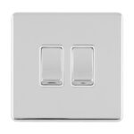 Eurolite Concealed 3mm 2 Gang 10Amp 2Way Switch - Polished Chrome Eurolite Concealed 3mm 2 Gang 10Amp 2Way Switch - Polished Chrome (ECPC2SWW)