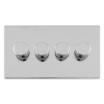 Eurolite Concealed 3mm 4 Gang Led Push On Off 2Way Dimmer - Polished Chrome Eurolite Concealed 3mm 4 Gang Led Push On Off 2Way Dimmer - Polished Chrome (ECPC4DLED)