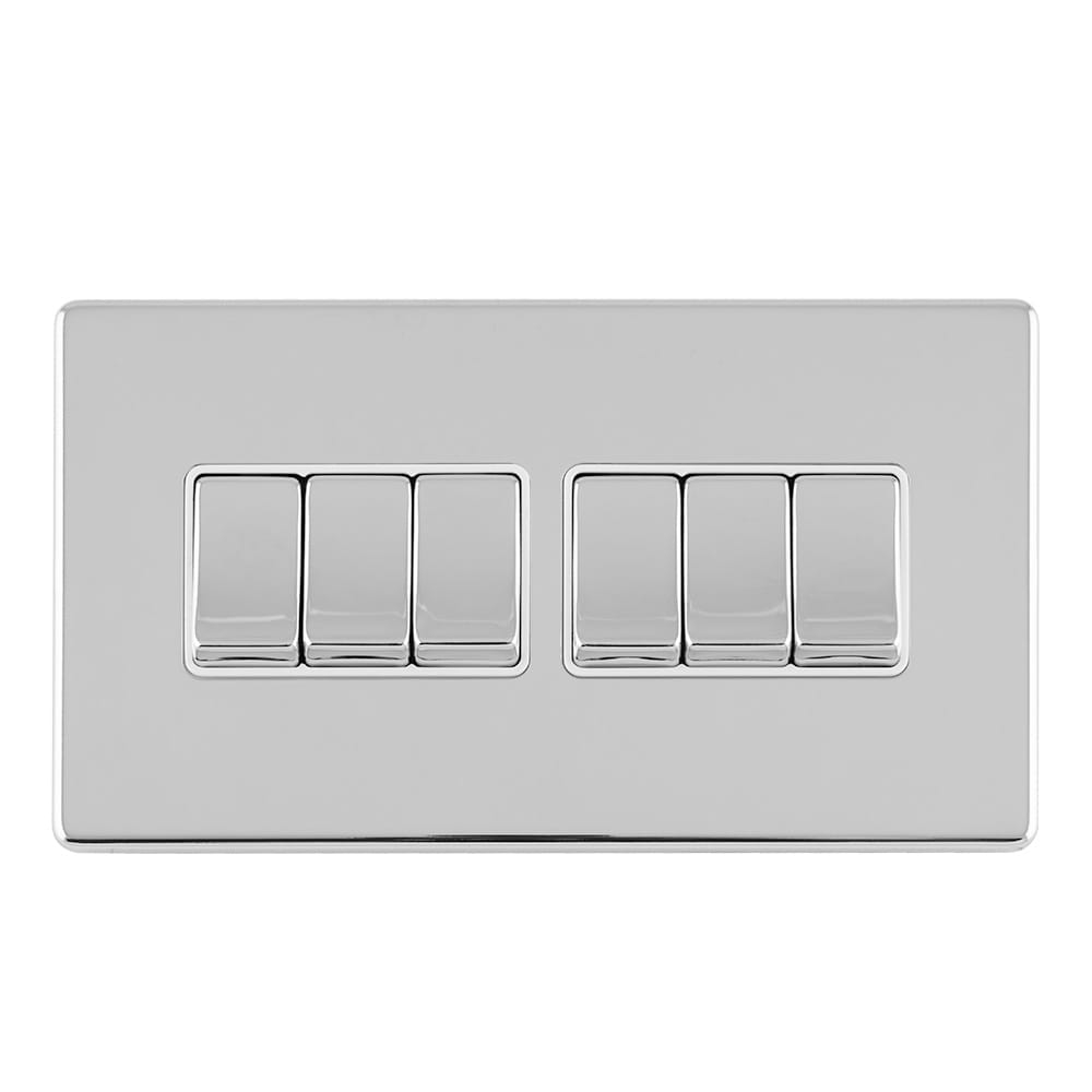 ecpc6sww_pk3pxewajohj51uf.jpg Eurolite Concealed 3mm 6 Gang 10Amp 2Way Switch - Polished Chrome Eurolite Concealed 3mm 6 Gang 10Amp 2Way Switch - Polished Chrome (ECPC6SWW) - Image 1