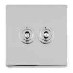 Eurolite Concealed 3mm 2 Gang 10Amp 2Way Toggle Switch Polished Chrome Plate - Polished Chrome Eurolite Concealed 3mm 2 Gang 10Amp 2Way Toggle Switch Polished Chrome Plate - Polished Chrome (ECPCT2SW)