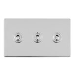 Eurolite Concealed 3mm 3 Gang 10Amp 2Way Toggle Switch Polished Chrome Plate - Polished Chrome Eurolite Concealed 3mm 3 Gang 10Amp 2Way Toggle Switch Polished Chrome Plate - Polished Chrome (ECPCT3SW)