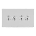 Eurolite Concealed 3mm 4 Gang 10Amp 2Way Toggle Switch Polished Chrome Plate - Polished Chrome Eurolite Concealed 3mm 4 Gang 10Amp 2Way Toggle Switch Polished Chrome Plate - Polished Chrome (ECPCT4SW)