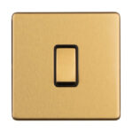 Eurolite Concealed 3mm 1 Gang 10Amp 2 Way Switch - Satin Brass Eurolite Concealed 3mm 1 Gang 10Amp 2 Way Switch - Satin Brass (ECSB1SWB)