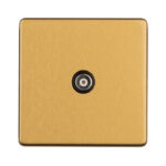 Eurolite Concealed 3mm 1 Gang Tv Socket - Satin Brass Eurolite Concealed 3mm 1 Gang Tv Socket - Satin Brass (ECSB1TVB)
