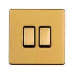 Eurolite Concealed 3mm 2 Gang 2Way Switch - Satin Brass Eurolite Concealed 3mm 2 Gang 2Way Switch - Satin Brass (ECSB2SWB)