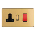 Eurolite Concealed 3mm 45Amp Cooker Switch With Socket - Satin Brass Eurolite Concealed 3mm 45Amp Cooker Switch With Socket - Satin Brass (ECSB45ASWASB)