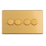 Eurolite 4 Gang Dimmer - Satin brass Eurolite 4 Gang Dimmer - Satin brass (ECSB4DLED)