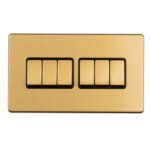 Eurolite Concealed 3mm 6 Gang 2Way Switch - Satin Brass Eurolite Concealed 3mm 6 Gang 2Way Switch - Satin Brass (ECSB6SWB)