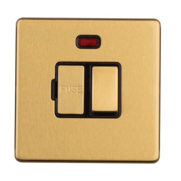 Eurolite Concealed 3mm 13Amp Switched Fuse Spur With Neon Indicator - Satin Brass Eurolite Concealed 3mm 13Amp Switched Fuse Spur With Neon Indicator - Satin Brass (ECSBSWFNB)