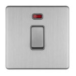 Eurolite Concealed 3mm 2 Gang 20Amp Dp Switch & Neon - Stainless Steel Eurolite Concealed 3mm 2 Gang 20Amp Dp Switch & Neon - Stainless Steel (ECSS20ADPSWNG)