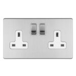 Eurolite Concealed 3mm 2 Gang 13Amp Dp Switched Socket - Stainless Steel Eurolite Concealed 3mm 2 Gang 13Amp Dp Switched Socket - Stainless Steel (ECSS2SOW)