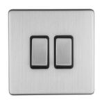 Eurolite Concealed 3mm 2 Gang 10Amp 2Way Switch - Stainless Steel Eurolite Concealed 3mm 2 Gang 10Amp 2Way Switch - Stainless Steel (ECSS2SWB)