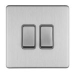 Eurolite Concealed 3mm 2 Gang 10Amp 2Way Switch - Stainless Steel Eurolite Concealed 3mm 2 Gang 10Amp 2Way Switch - Stainless Steel (ECSS2SWG)