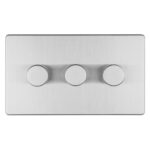Eurolite Concealed 3mm 3 Gang Led Push On Off 2Way Dimmer - Stainless Steel Eurolite Concealed 3mm 3 Gang Led Push On Off 2Way Dimmer - Stainless Steel (ECSS3DLED)